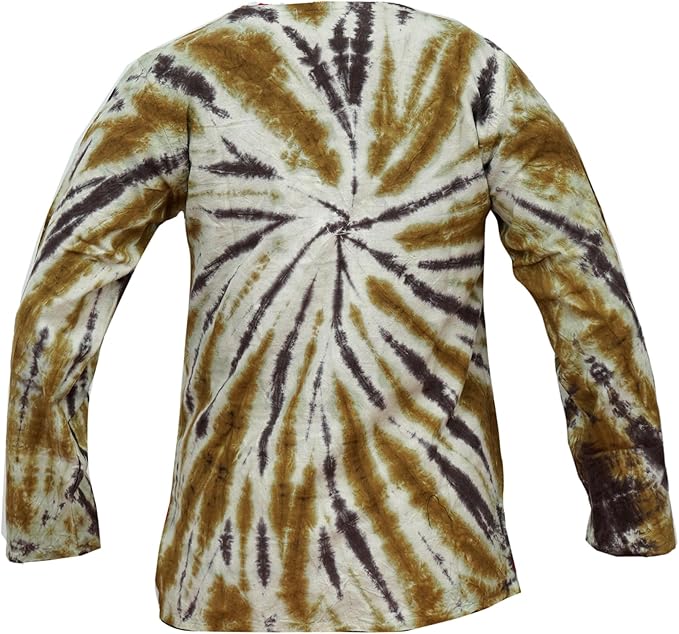 Womens Tie Dye Long Sleeve Shirt Pull-On Hippie Tops