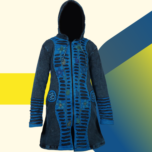 Embrace Winter Comfort with Indigo Long Coat Hoodie: Versatile, Warm, and Stylish