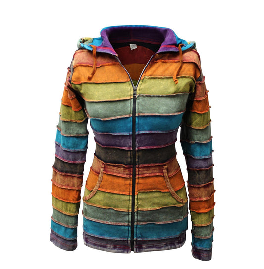 Radiate Joy and Style with the Women's Rainbow Hoodie: A Splash of Colorful Comfort