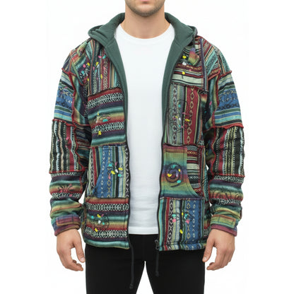 Men's Cotton Outstiched Hippie Hoodie Jacket