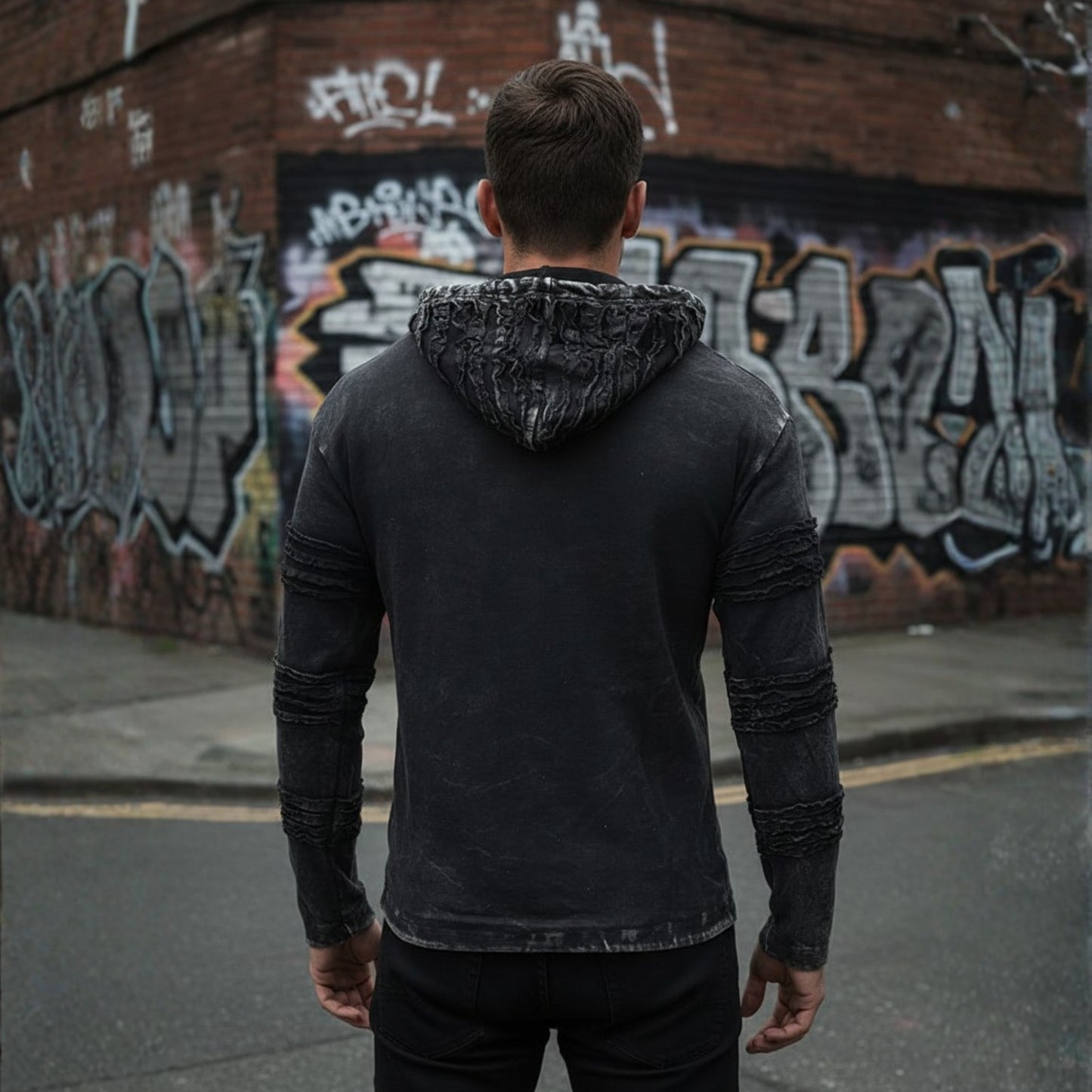 Mens Gothic Cotton Fleece Lined Full Sleeve Razor Cut Winter Jacket