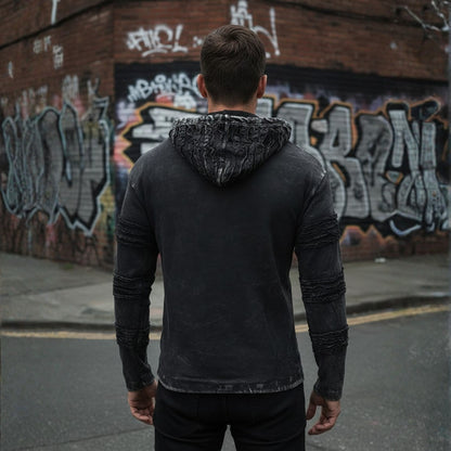 Mens Gothic Cotton Fleece Lined Full Sleeve Razor Cut Winter Jacket