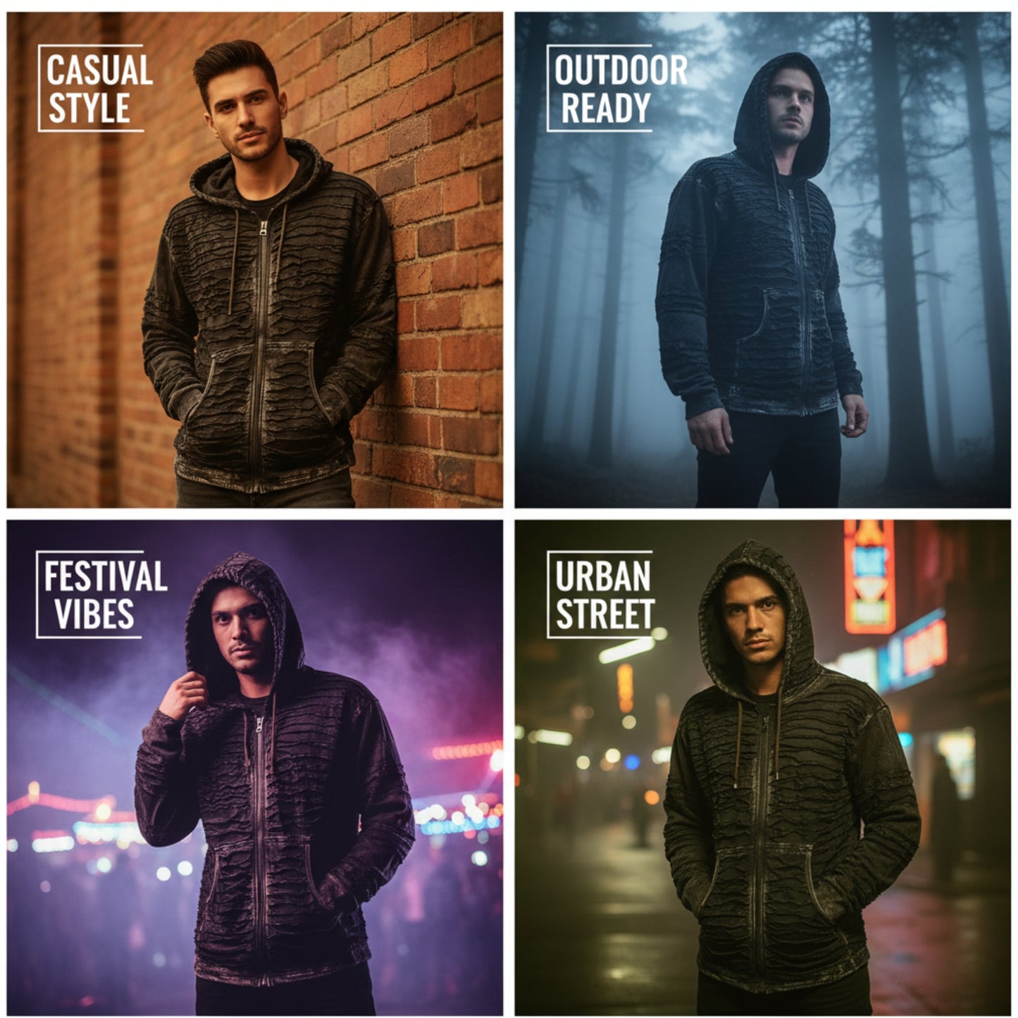 Mens Gothic Cotton Fleece Lined Full Sleeve Razor Cut Winter Jacket