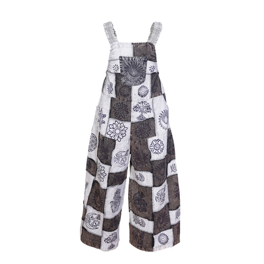 Women’s Bohemian Floral Cotton Patchwork Hippie Summer Festival Dungarees