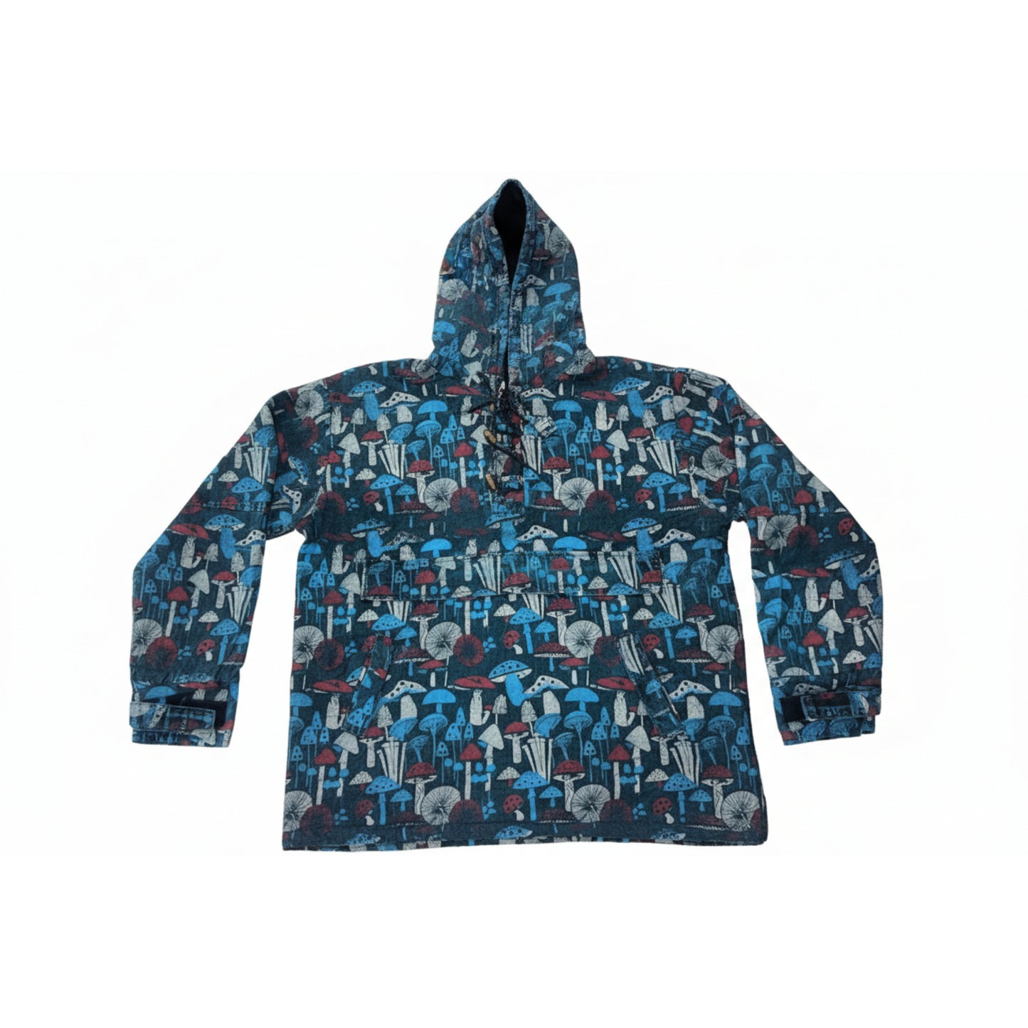 Menâ??s Cotton Boho Pullover Hoodie Style Mushroom Print Hippie Long Sleeve Shirt