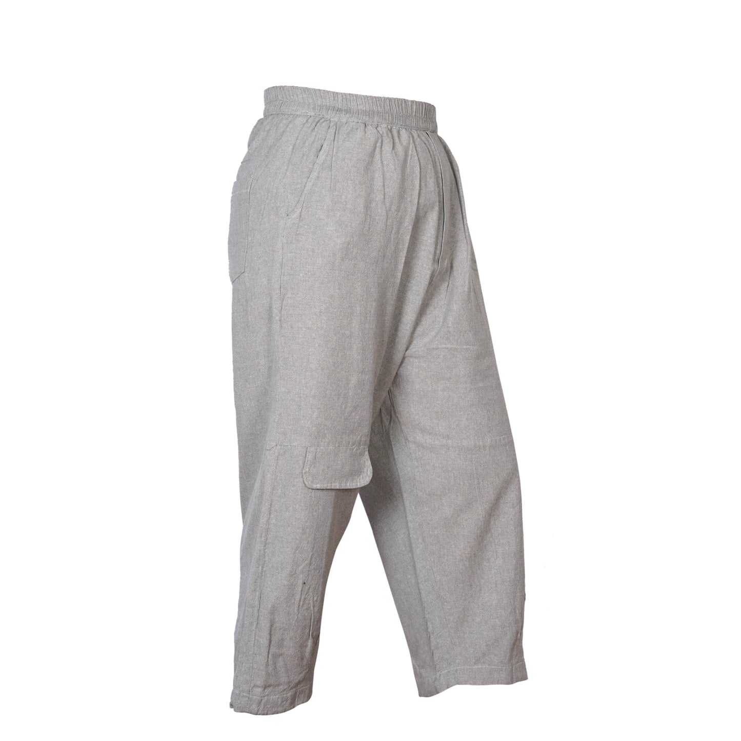 Mens Ankle Length Summer Work Pants Cotton Relaxed Fit Casual Hippy Trousers