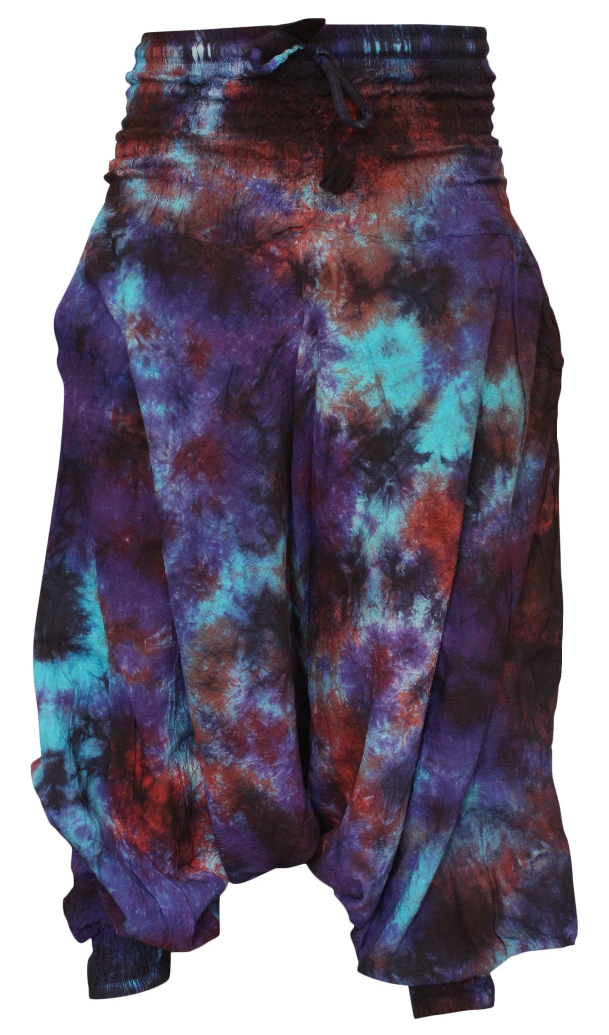 Tie Dye Harem Pants, Colourful Yoga Boho Baggy Trousers Hippie Clothes