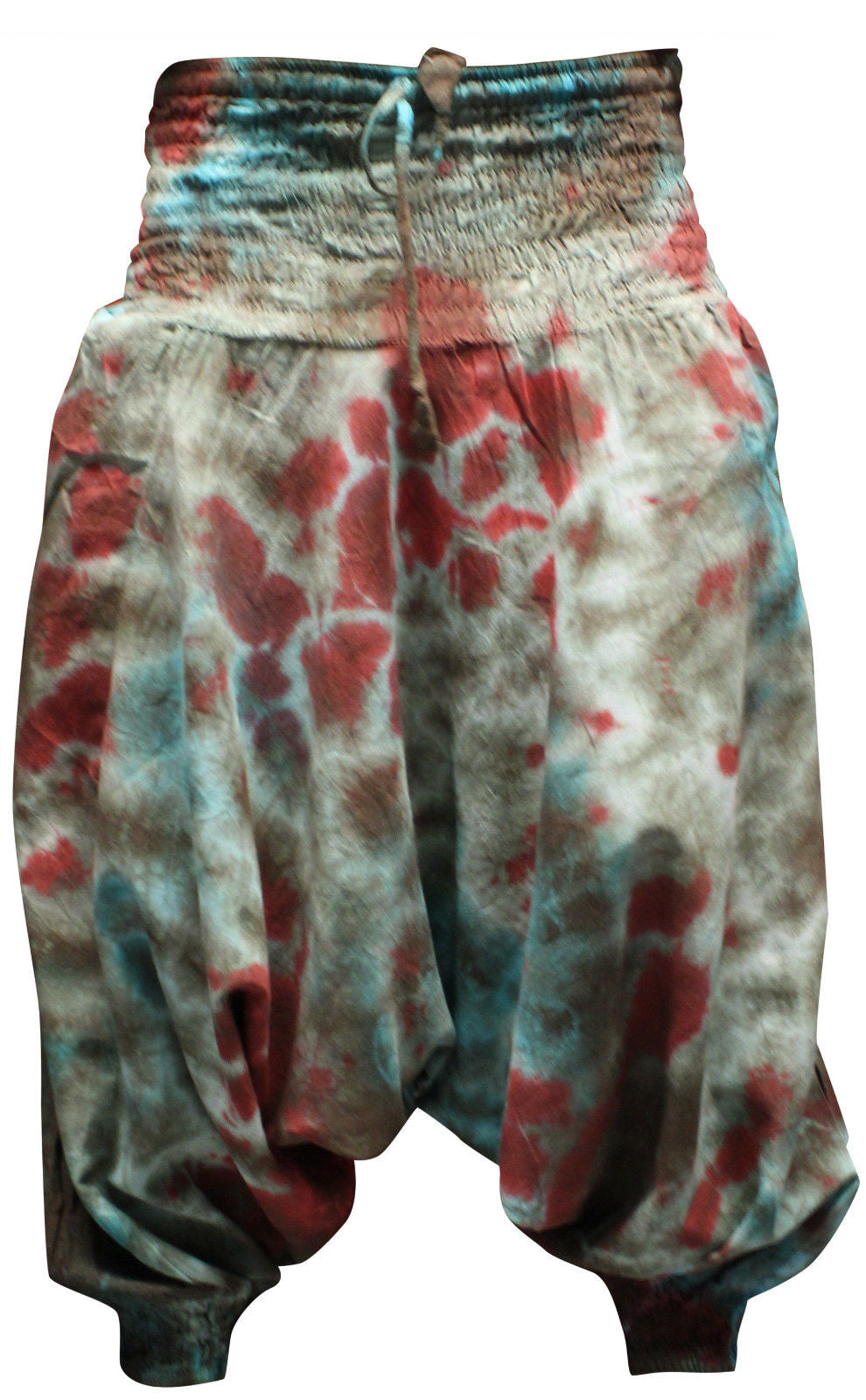 Tie Dye Harem Pants, Colourful Yoga Boho Baggy Trousers Hippie Clothes