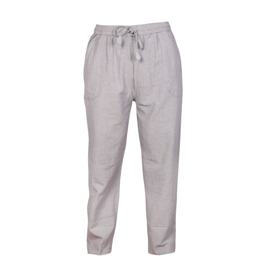 WOMENS PLAIN TROUSERS ELASTICATED WAIST YOGA PANTS WITH POCKETS