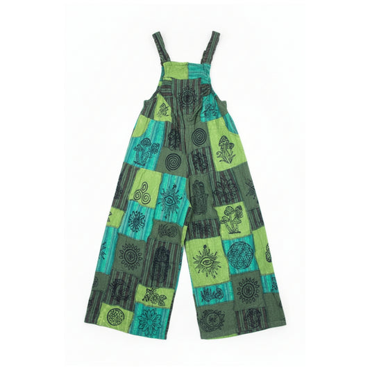 Women’s Bohemian Floral Cotton Patchwork Hippie Summer Festival Dungarees