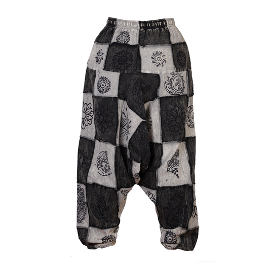 Men’s Patchwork Gothic Printed Trouser Cotton Hippy Festival Harem Pants