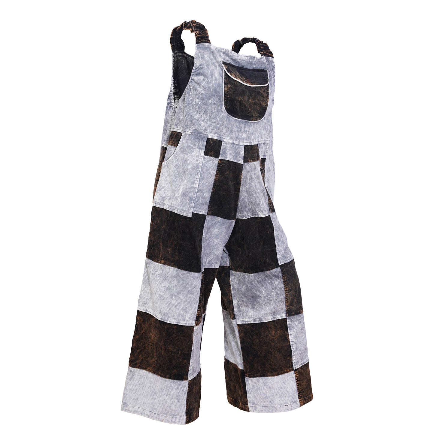 Women’s Cotton Patchwork Mushroom Flower Sun Tribal Print Hippie Summer Dungarees