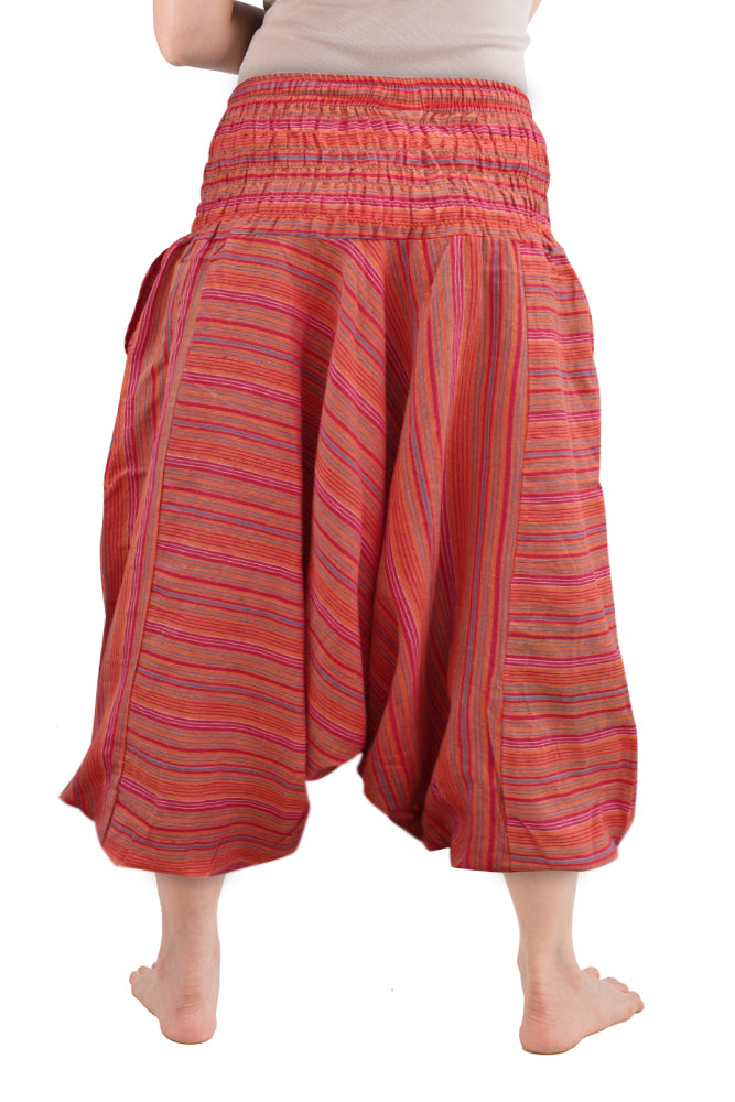 Ezhippie Womens Stonewashed Striped Harem Pants Hippie Trouser