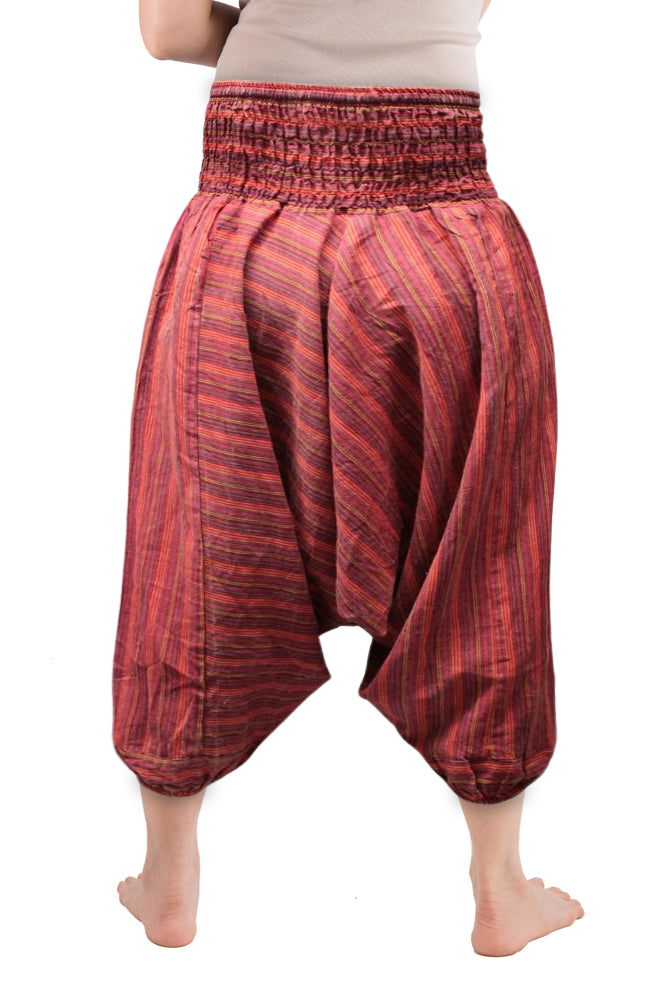 Ezhippie Womens Stonewashed Striped Harem Pants Hippie Trouser