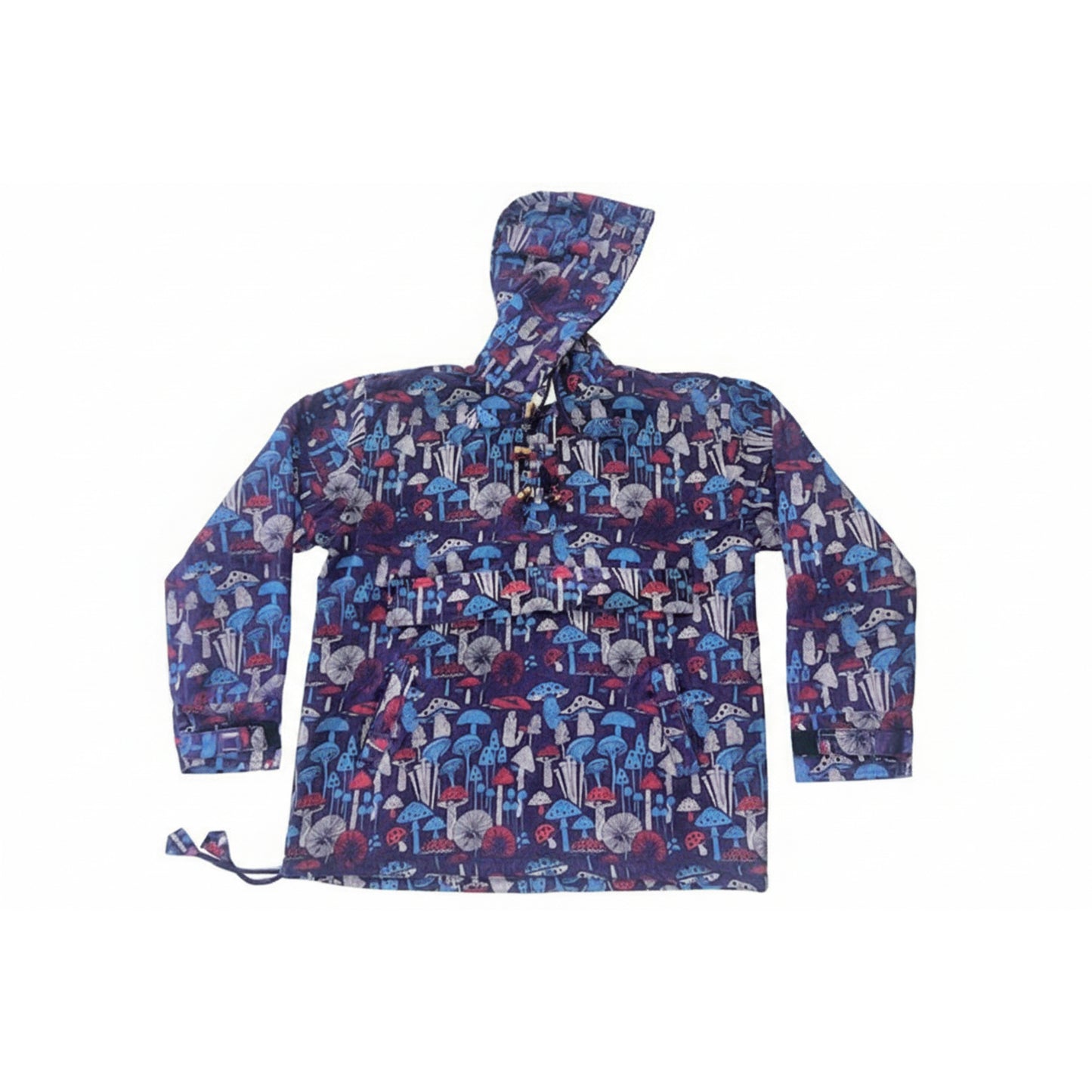 Menâ??s Cotton Boho Pullover Hoodie Style Mushroom Print Hippie Long Sleeve Shirt