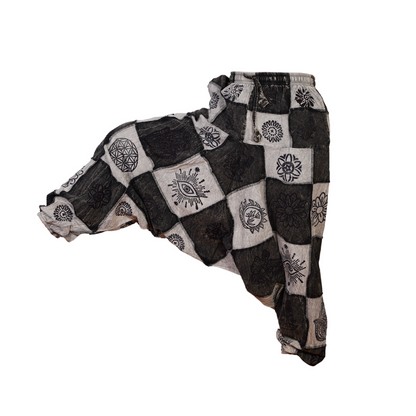 Men’s Patchwork Gothic Printed Trouser Cotton Hippy Festival Harem Pants