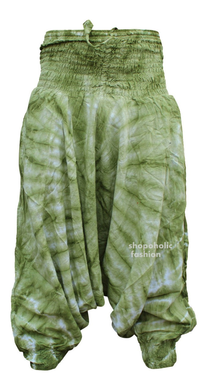Tie Dye Harem Pants, Colourful Yoga Boho Baggy Trousers Hippie Clothes