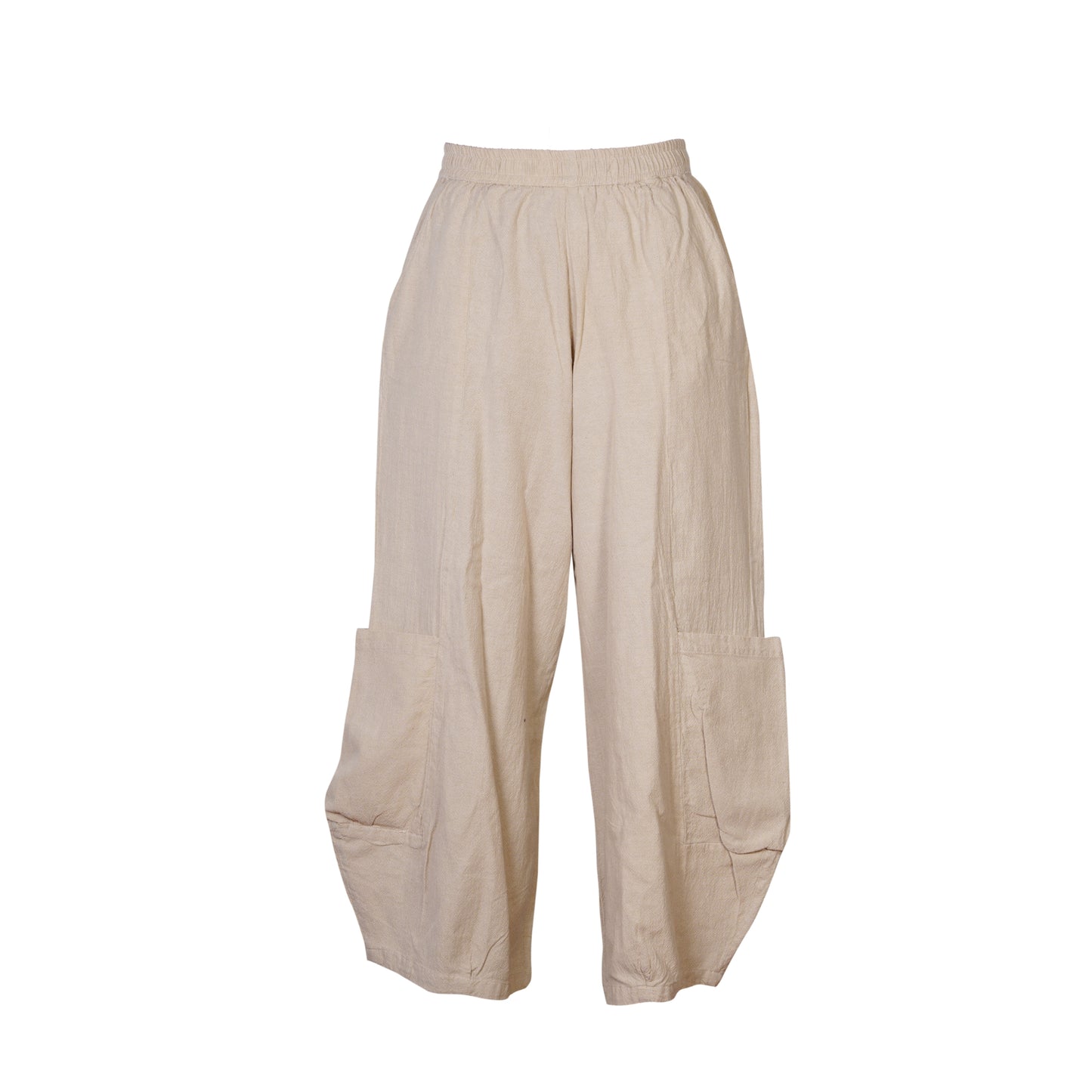 Men's Casual Relaxed Fit Elastic Waist Hippie Cotton Cargo Trouser