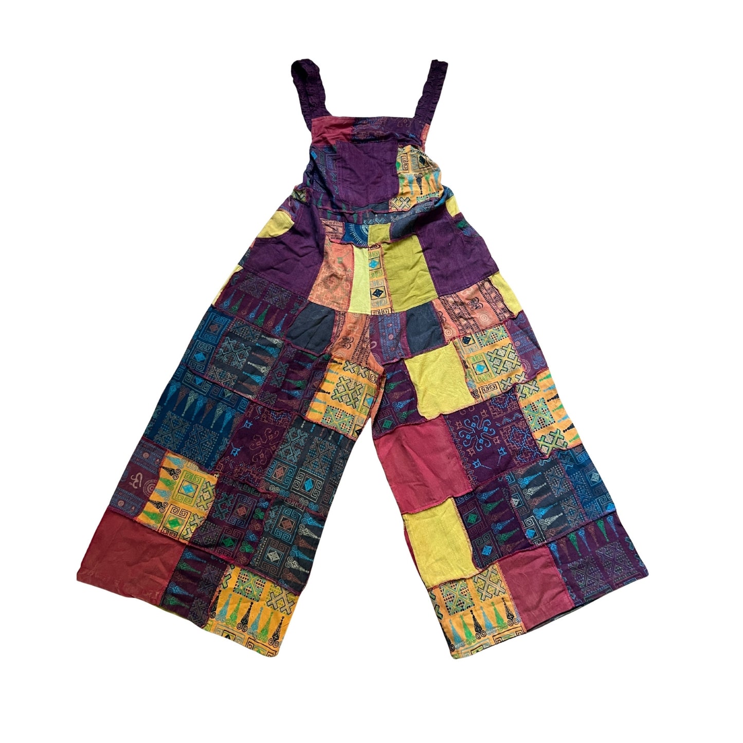 Women’s Bohemian Floral Cotton Patchwork Hippie Summer Festival Dungarees