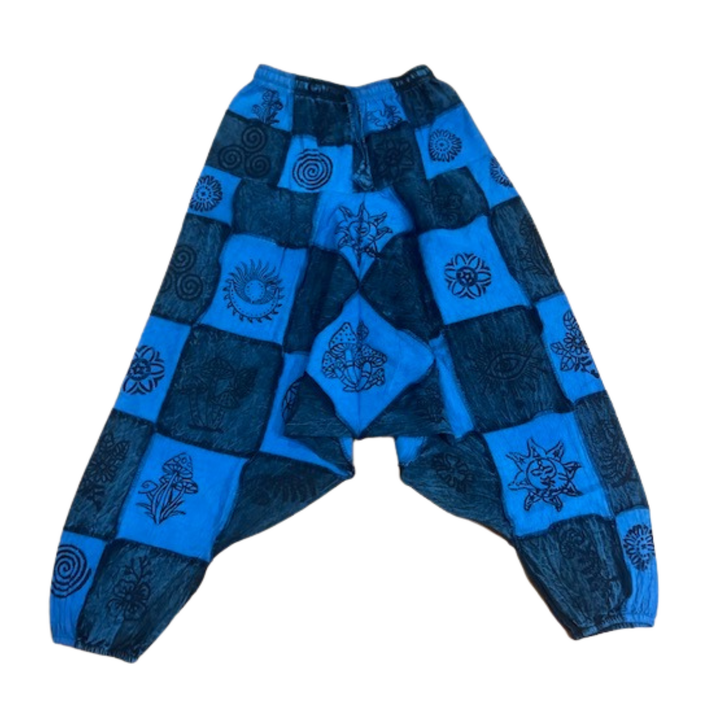 Men’s Patchwork Gothic Printed Trouser Cotton Hippy Festival Harem Pants