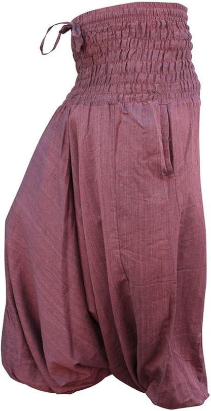 Womens Boho Baggy Loose Fit Aladdin Harem Pants Cotton Grey Yoga Hippie Trousers