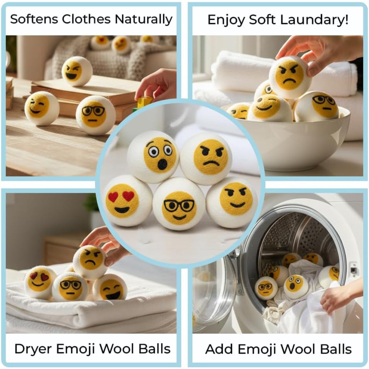 Wool Dryer Balls - 1000+ Loads - Pure Organic Wool - Reusable Natural Fabric Softener Perfect with Essential Oils, Reduce Clothing Static and Wrinkles