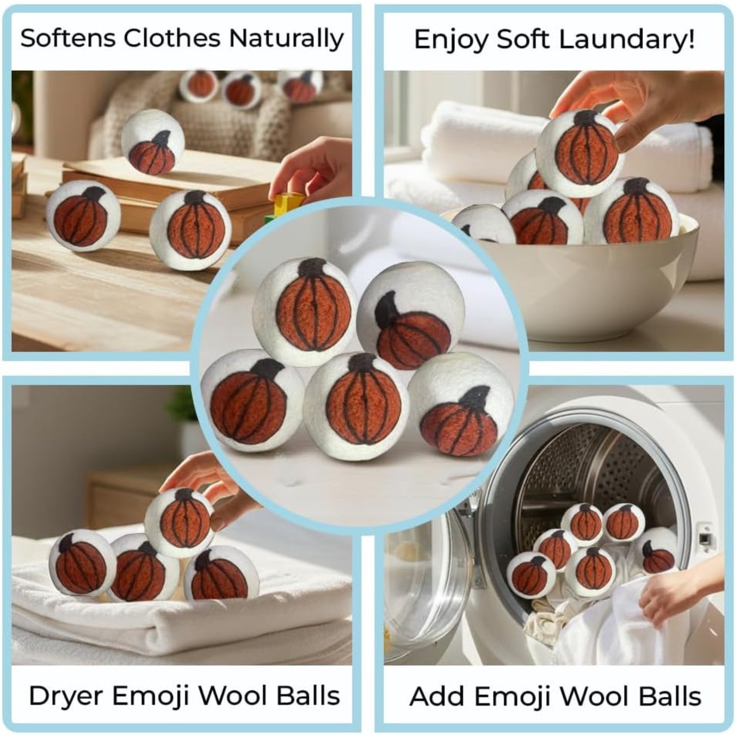 Wool Dryer Balls - 1000+ Loads - Pure Organic Wool - Reusable Natural Fabric Softener Perfect with Essential Oils, Reduce Clothing Static and Wrinkles