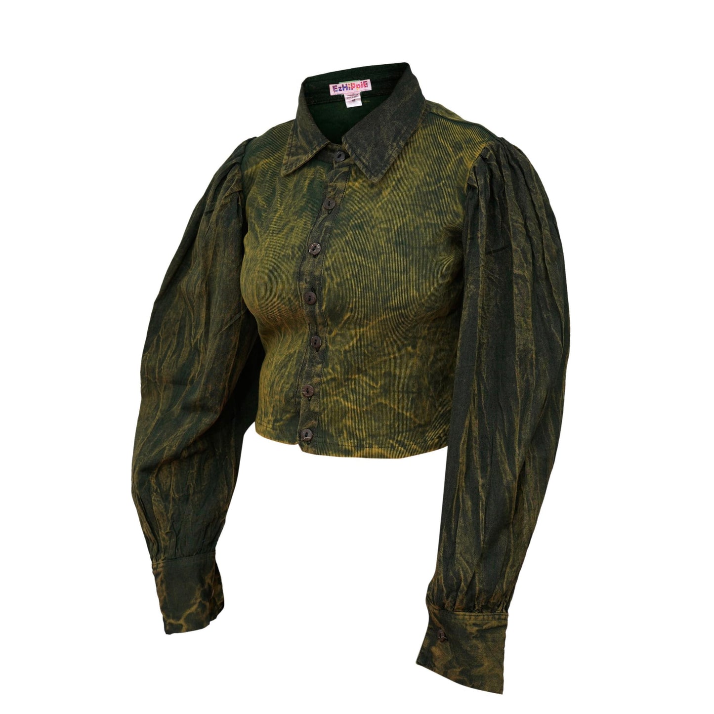 Women Long Sleeve Button Down Boho Short Shirt