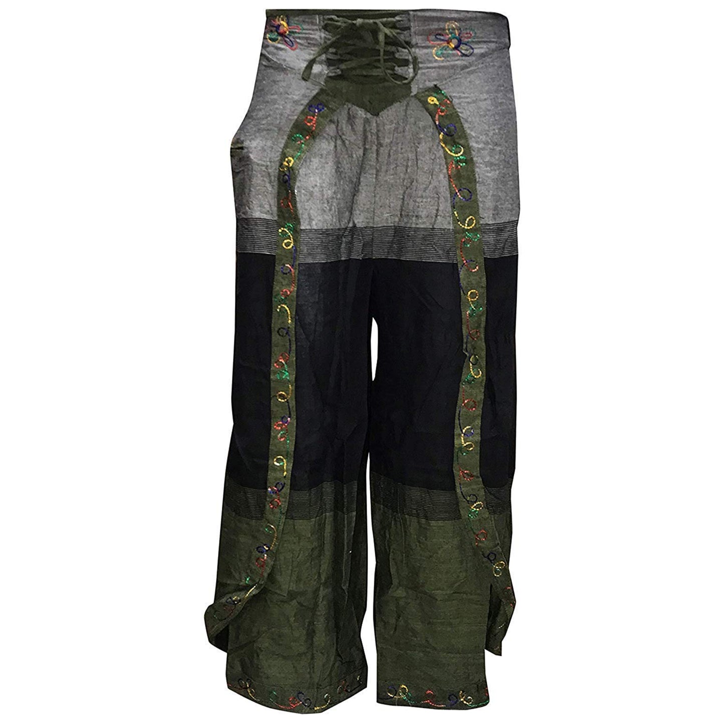 WOMEN MULTICOLOURED HIPPIE WRAP TROUSER PANTS