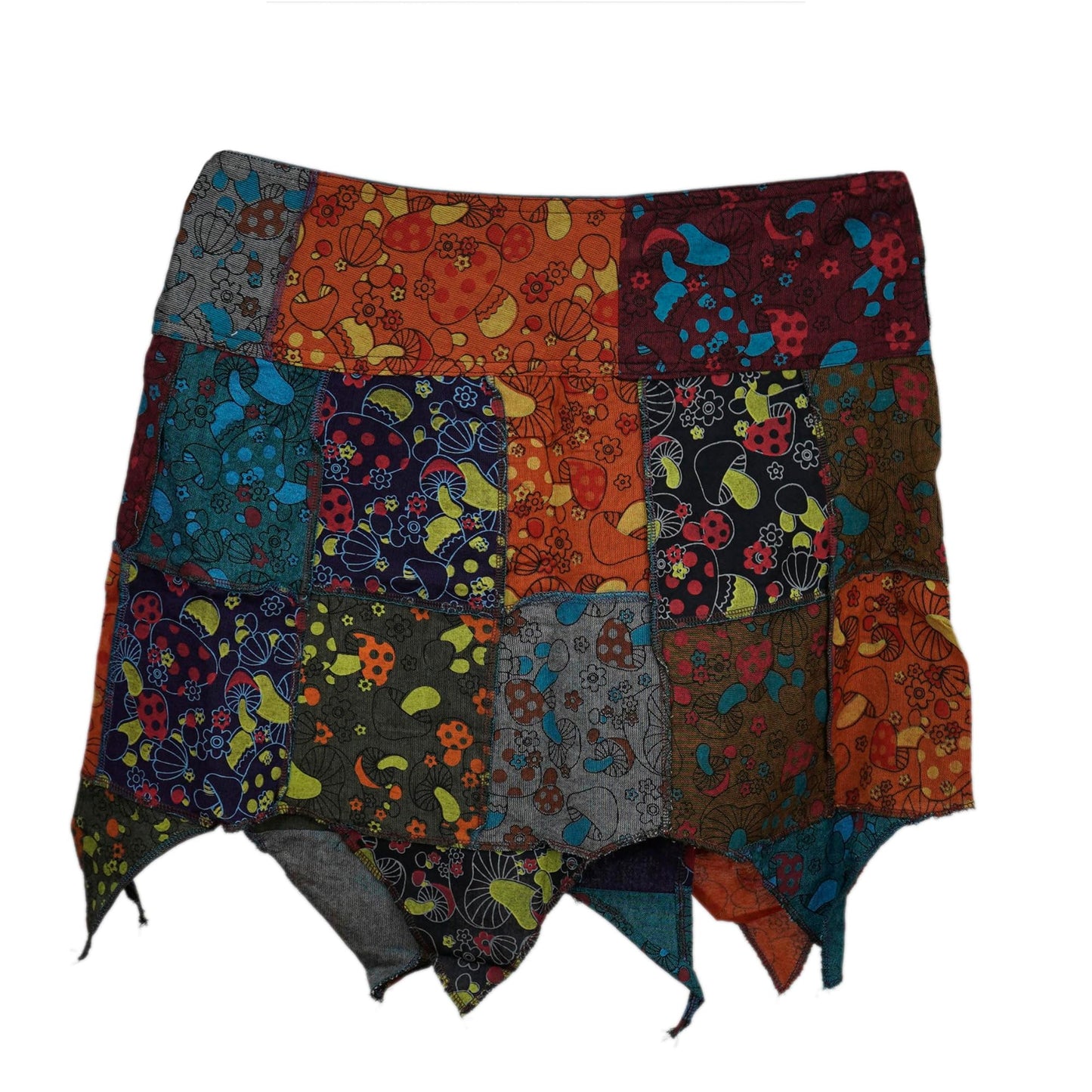 Women Hippie Popper Bohemian Mini Skirts with Hip Pockets