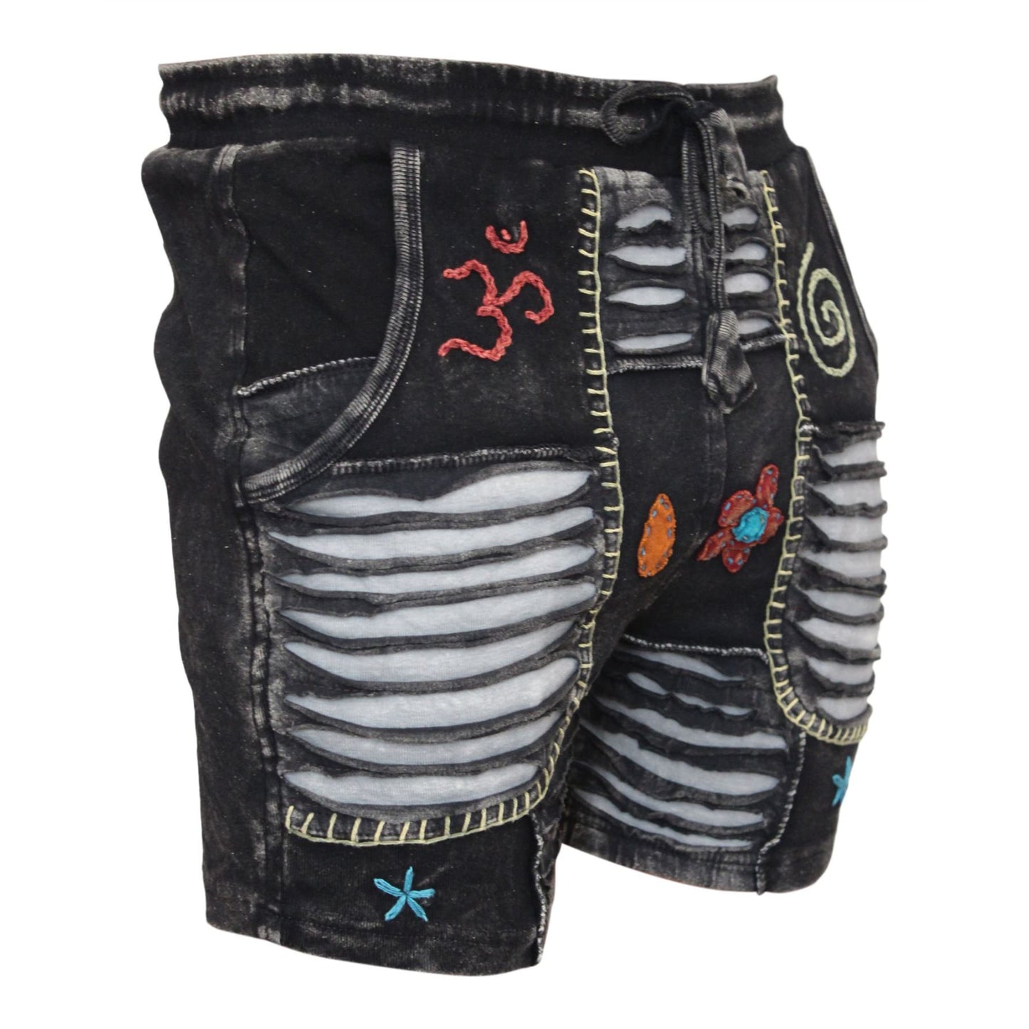 WOMEN FADED STONEWASHED CASUAL SUMMER PANT HOLIDAY HIPPIE SHORTS