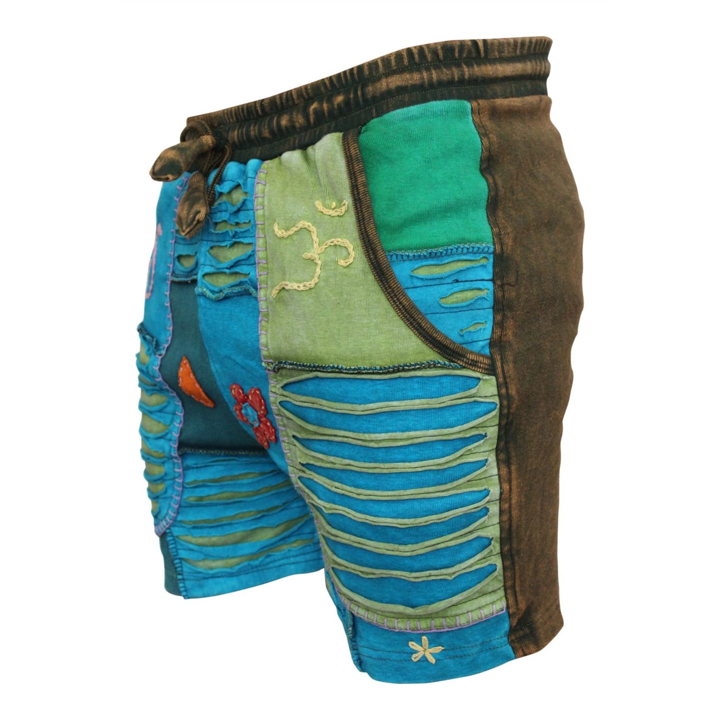 WOMEN FADED STONEWASHED CASUAL SUMMER PANT HOLIDAY HIPPIE SHORTS