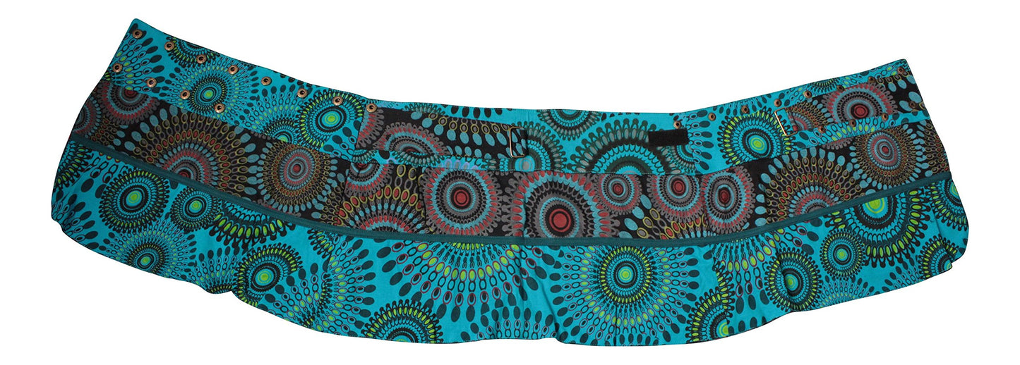 WOMEN REVERSIBLE BOTH SIDE WRAP ROUND HIPPIE POPPER SKIRTS