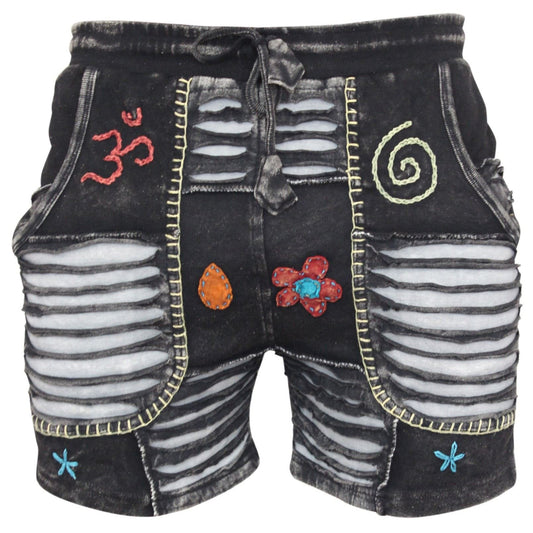 WOMEN FADED STONEWASHED CASUAL SUMMER PANT HOLIDAY HIPPIE SHORTS