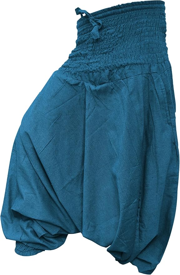 Womens Boho Baggy Loose Fit Aladdin Harem Pants Cotton Grey Yoga Hippie Trousers