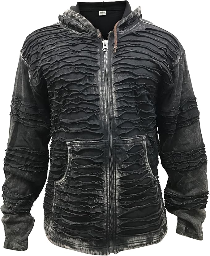 Mens Gothic Cotton Fleece Lined Full Sleeve Razor Cut Winter Jacket