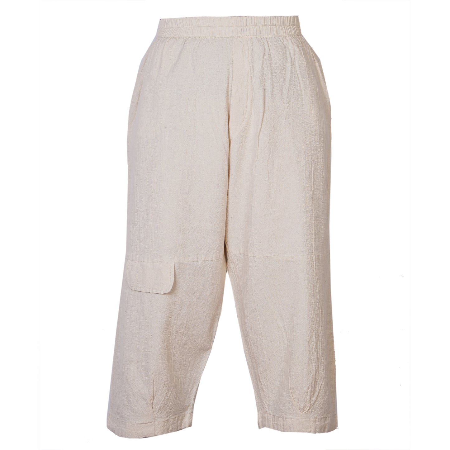 Mens Ankle Length Summer Work Pants Cotton Relaxed Fit Casual Hippy Trousers