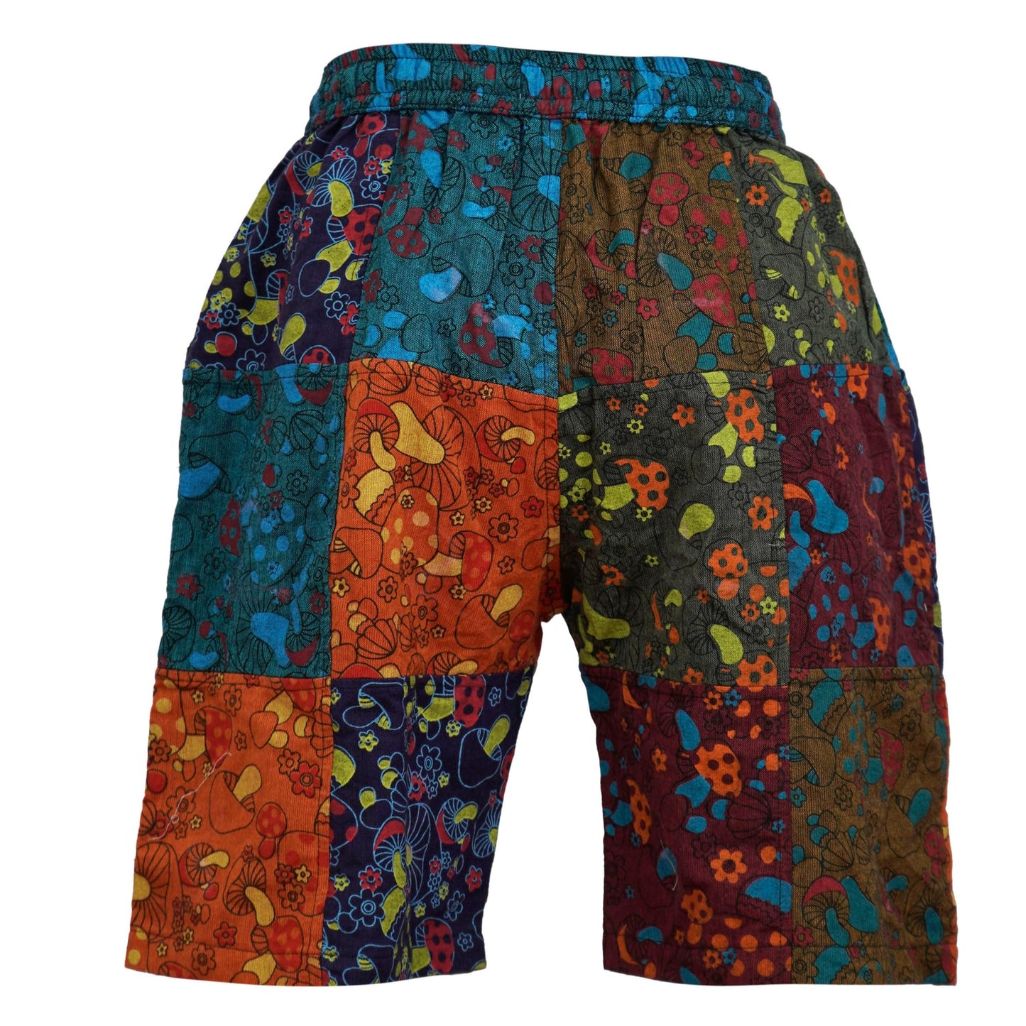 Mens Patchwork Mushroom Print Hippie Summer Shorts