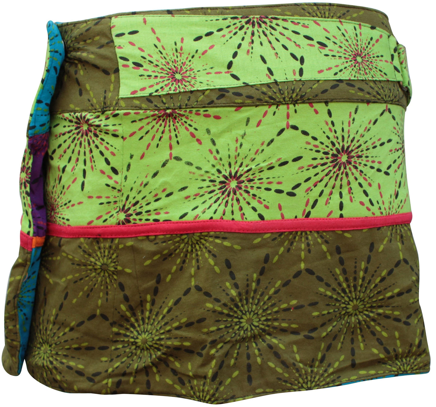 WOMEN REVERSIBLE BOTH SIDE WRAP ROUND HIPPIE POPPER SKIRTS