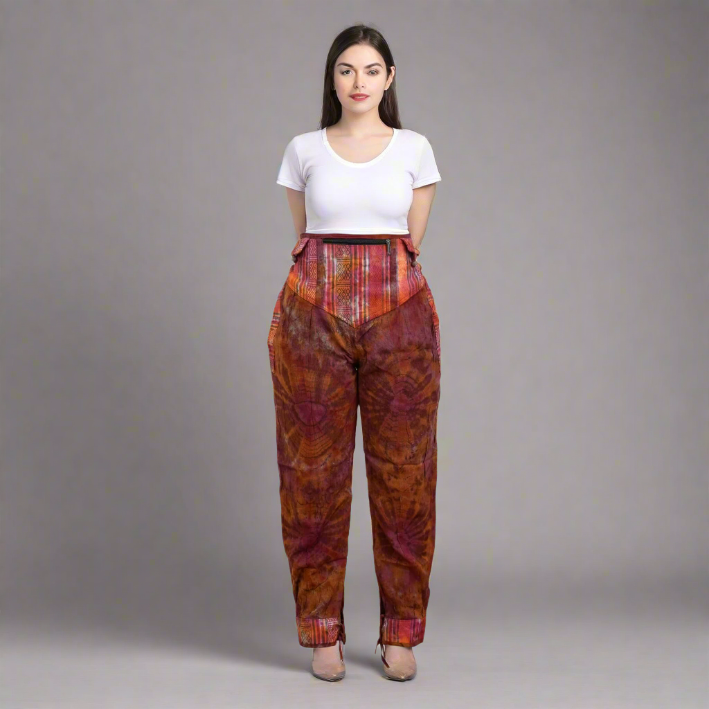 Womens Tie Dye Skirt Trouser Elastic Waist Hippie Pants