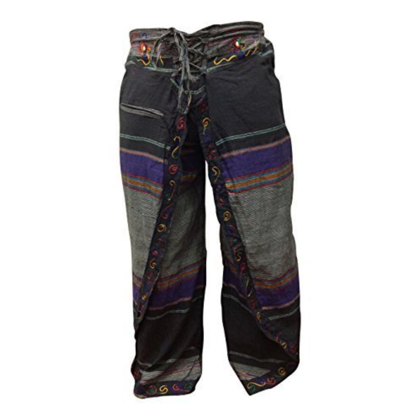WOMEN MULTICOLOURED HIPPIE WRAP TROUSER PANTS