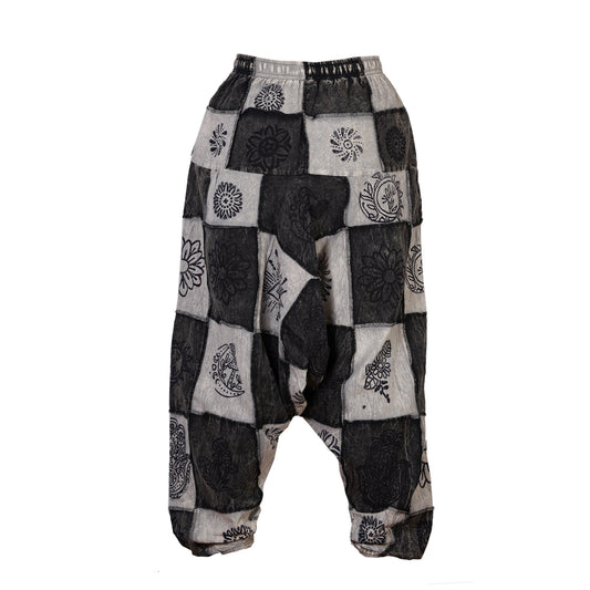 Mens Hippy Patchwork Trouser Lightweight Cotton Boho Festival Summer Harem Pants