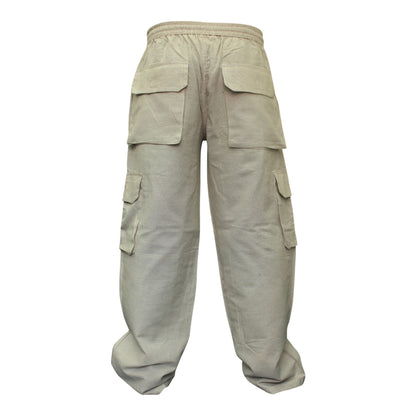MENS PLAIN COLOUR HEMP HIPPIE COMBAT TROUSERS