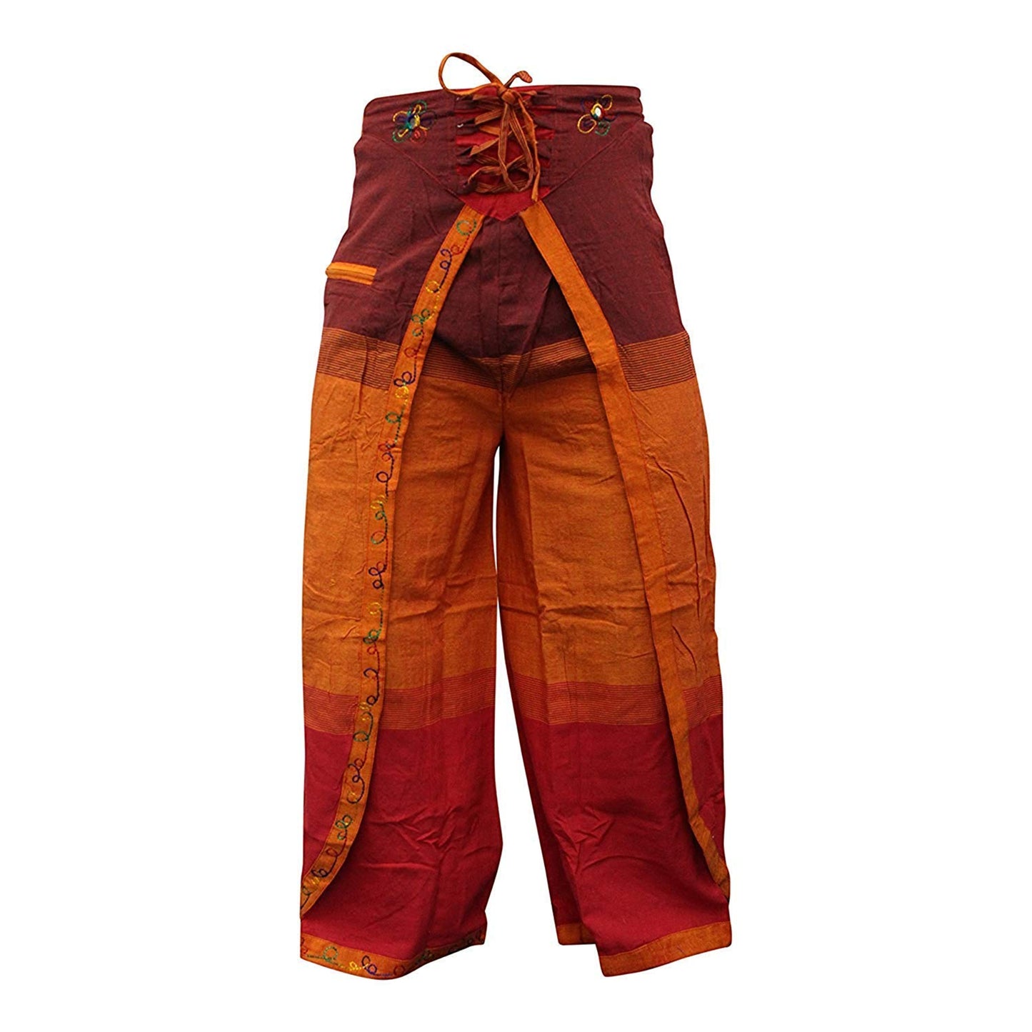 WOMEN MULTICOLOURED HIPPIE WRAP TROUSER PANTS