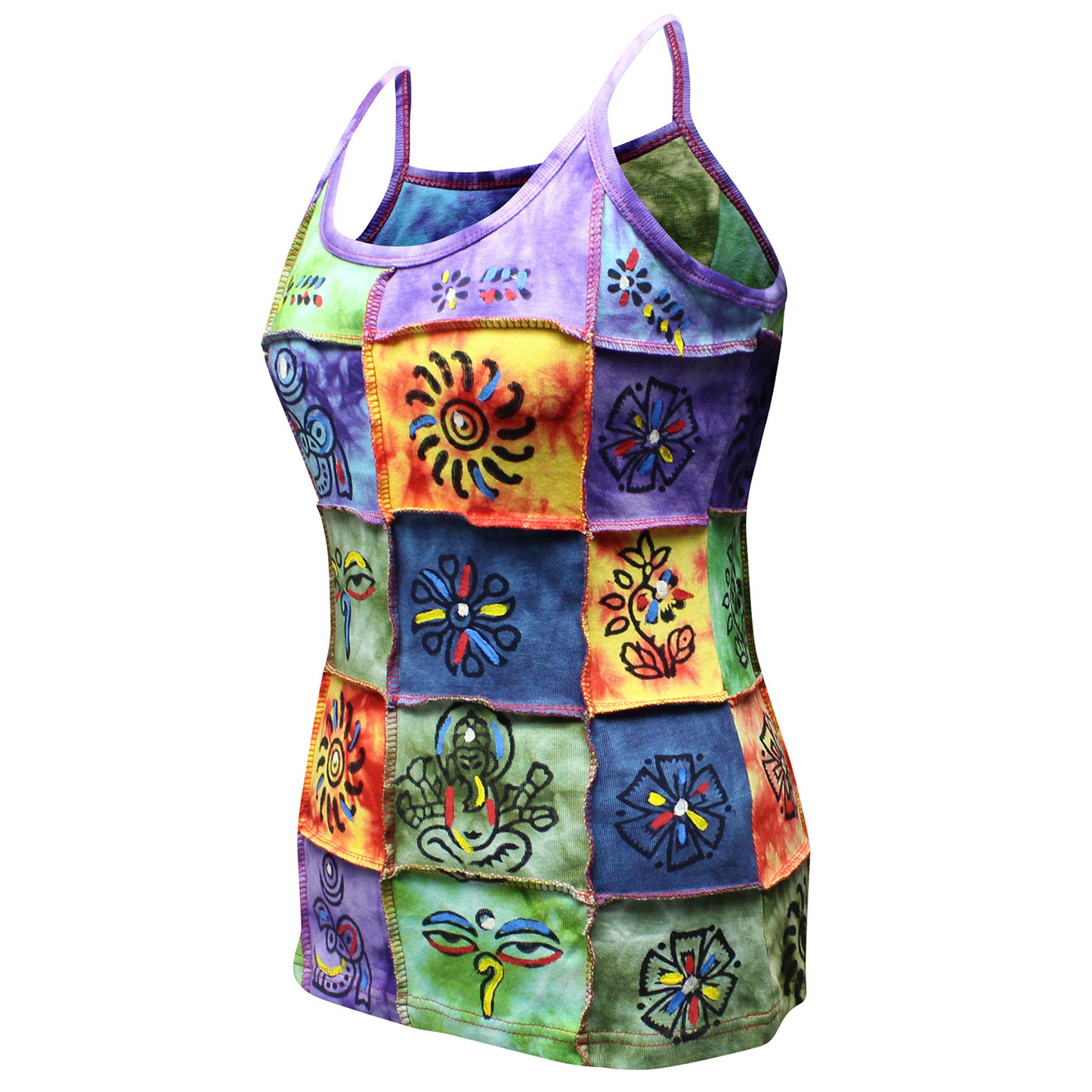 Women Traditional Cotton Festival Wear Patchwork Hippy Tank Top