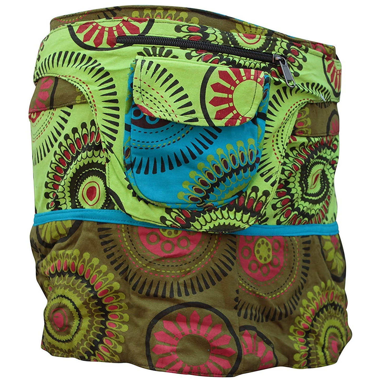 WOMEN REVERSIBLE BOTH SIDE WRAP ROUND HIPPIE POPPER SKIRTS