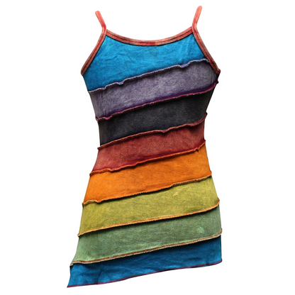 Women Cotton Boho Sleeveless Rainbow Striped Hippie Yoga Summer Tank Top