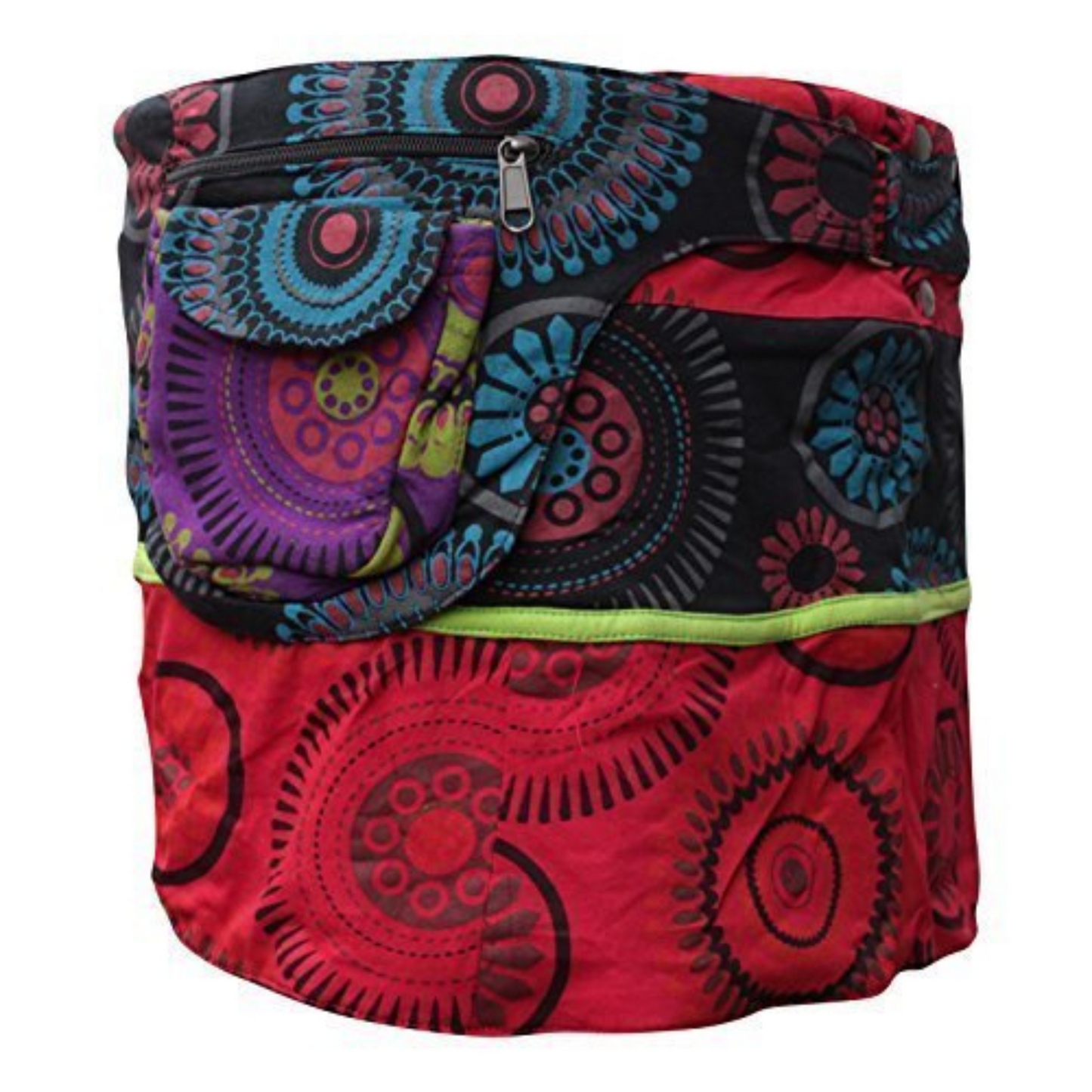 WOMEN REVERSIBLE BOTH SIDE WRAP ROUND HIPPIE POPPER SKIRTS
