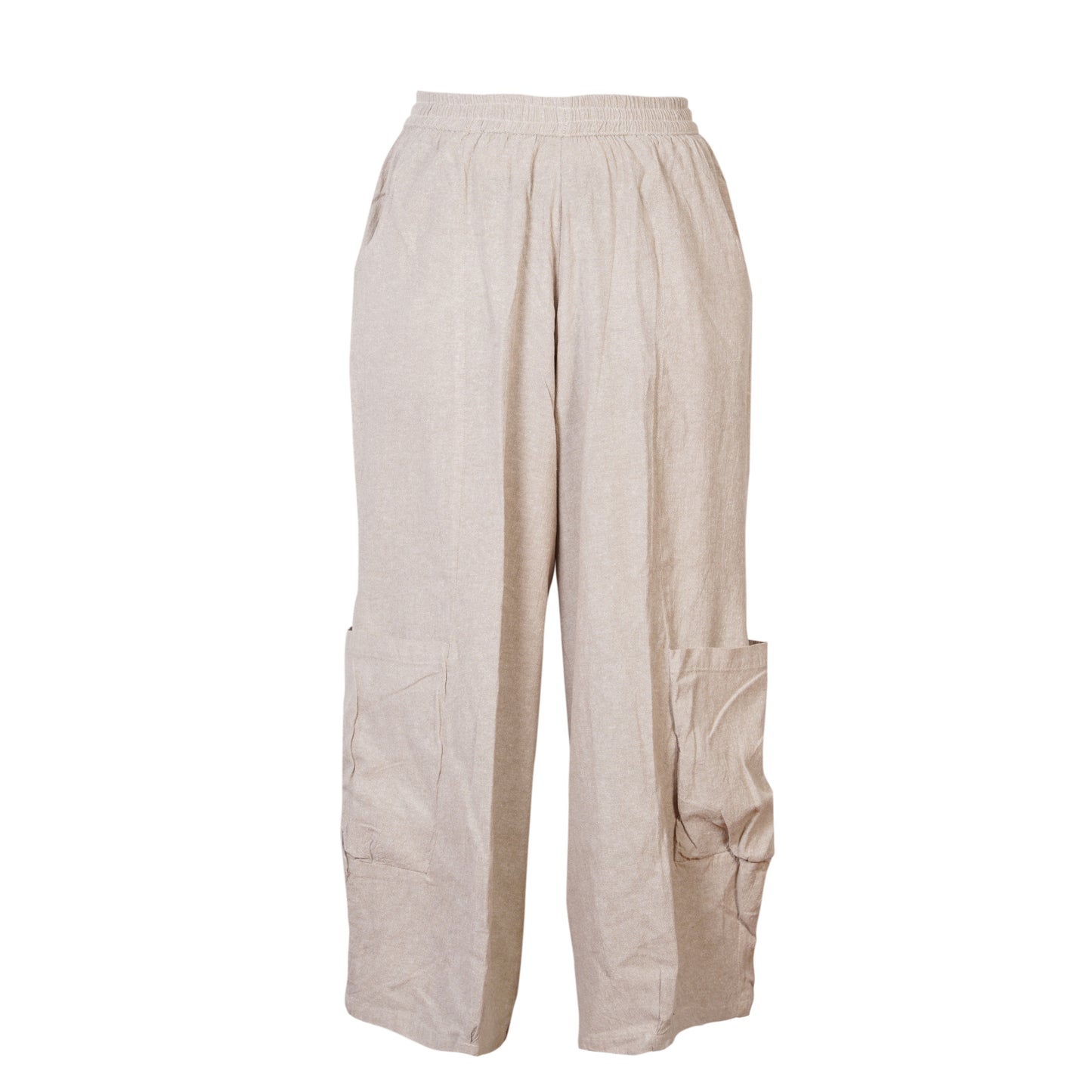 Men's Casual Relaxed Fit Elastic Waist Hippie Cotton Cargo Trouser