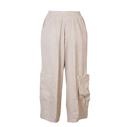Men's Casual Relaxed Fit Elastic Waist Hippie Cotton Cargo Trouser
